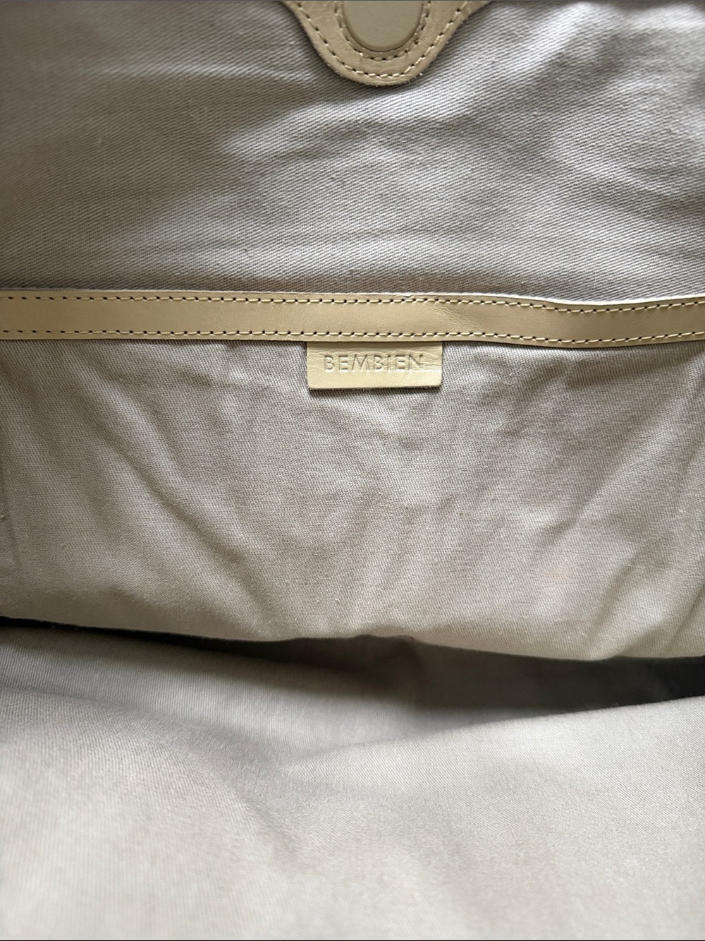 Bembien Tote Bag In Tan And Cream View 2